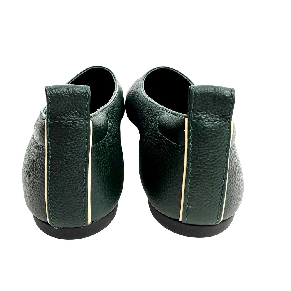 Everlane The Italian Leather Day Glove Flats Womens Size 8 Dark Green Shoes - Picture 6 of 14